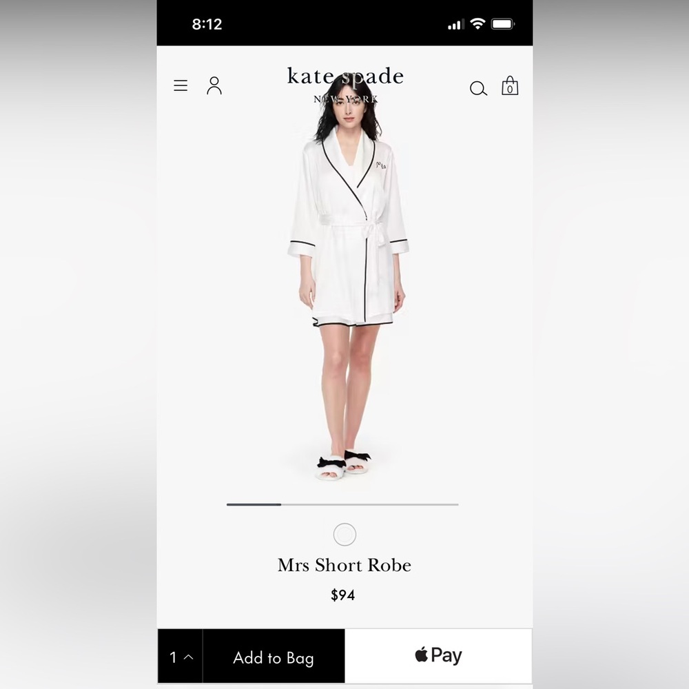 Kate Spade “Mrs.” Bridal Robe